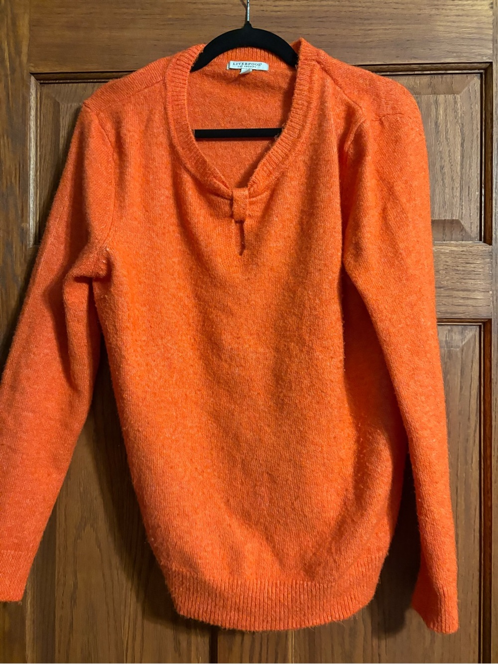 Liverpool Women’s Orange V-Neck Knit Sweater